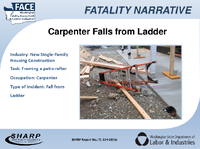 Fatality Narrative Carpenter Falls from Ladder  Slideshow