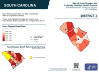 SC Congressional District 03 Heart Disease and Federally Qualified Health Centers Map 119th Congress
