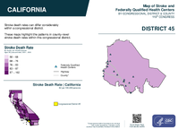 CA Congressional District 45 Stroke and Federally Qualified Health Centers Map 119th Congress