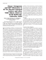 Class I Integrons and SXT Elements in El Tor Strains Isolated before and after 1992 Vibrio cholerae O139 Outbreak Calcutta India