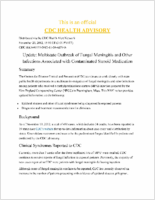 Update Multistate Outbreak of Fungal Meningitis and Other Infections Associated with Contaminated Steroid Medication November 20 2012 1500 ET 300 PM ET