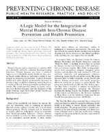 A Logic Model for the Integration of Mental Health into Chronic Disease Prevention and Health Promotion