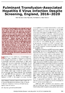 Fulminant TransfusionAssociated Hepatitis E Virus Infection Despite Screening England 20162020