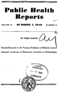 Public Health Reports  v 55 no 40  cover