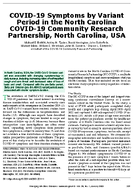 COVID19 Symptoms by Variant Period in the North Carolina COVID19 Community Research Partnership North Carolina USA
