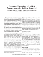 Genetic Variation of SARS Coronavirus in Beijing Hospital