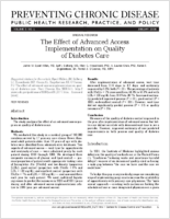 The Effect of Advanced Access Implementation on Quality of Diabetes Care
