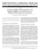 Using the Office of Management and Budget OMB Clearance Process in Program Planning and Evaluation