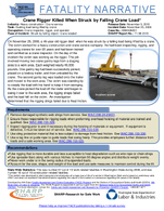 Fatality Narrative Crane Rigger Killed When Struck by Falling Crane Load