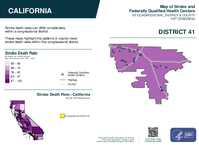 CA Congressional District 41 Stroke and Federally Qualified Health Centers Map 119th Congress