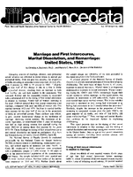 Marriage and First intercourse Marital Dissolution and Remarriage United States 1982
