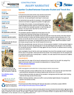 Fatality Narrative Spotter Crushed Between Excavator Bucket and Trench Box