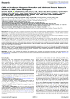 Child and Adolescent Manganese Biomarkers and Adolescent Postural Balance in Marietta CARES Cohort Participants