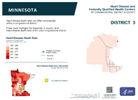 MN Congressional District 03 Heart Disease and Federally Qualified Health Centers Map 118th Congress