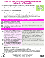 Maternity Practices in Infant Nutrition and Care mPINC in District of Columbia 2010