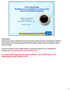 CDC Coffee Break The Best Practices Guide for Cardiovascular Disease Prevention Programs 2017