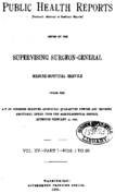 Public Health Reports  v XV part I nos 1 to 26 inclusive  cover