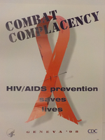 Combat complacency  HIVAIDS prevention saves lives  Geneva 98