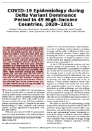 COVID19 Epidemiology during Delta Variant Dominance Period in 45 HighIncome Countries 20202021
