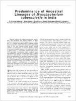 Predominance of Ancestral Lineages of Mycobacterium tuberculosis in India