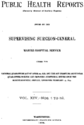 Public Health Reports  v XIV nos 1 to 52  index