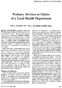 Podiatry Services At Clinics Of A Local Health Department