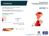 TN Congressional District 03 Heart Disease and Federally Qualified Health Centers Map 118th Congress