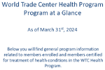 World Trade Center Health Program Program at a glance as of March 31st 2024