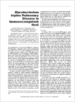 Mycobacterium triplex Pulmonary Disease in Immunocompetent Host