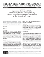 Upstream Ecological Risks for Overweight and Obesity Among African American Youth in a Rural Town in the Deep South 2007