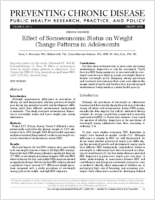 Effect of Socioeconomic Status on Weight Change Patterns in Adolescents