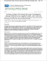 Declines in SugarSweetened Beverage Consumption Among Children in Los Angeles County 2007 and 2011