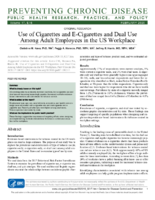 Use of Cigarettes and ECigarettes and Dual Use Among Adult Employees in the US Workplace