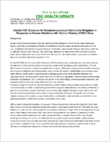 Interim CDC Guidance for Nonpharmaceutical Community Mitigation in Response to Human Infections with Swine Influenza H1N1 Virus Monday April 27 2009 2210 EDT 1010 PM EDT