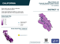 CA Congressional District 13 Stroke and Federally Qualified Health Centers Map 119th Congress