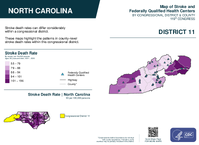 NC Congressional District 11 Stroke and Federally Qualified Health Centers Map 119th Congress