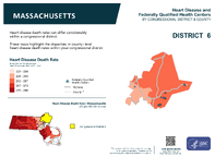 MA Congressional District 06 Heart Disease and Federally Qualified Health Centers Map 118th Congress