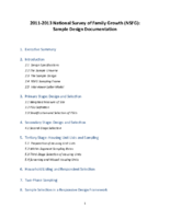 20112013 National Survey of Family Growth NSFG sample of design documentation