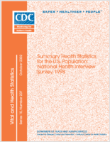 Summary health statistics for the US population National Health Interview Survey 1998