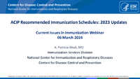 ACIP Recommended Immunization Schedules 2023 Updates