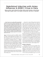 Subclinical Infection with Avian Influenza A H5N1 Virus in Cats