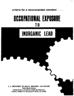 Criteria for a Recommended Standard Occupational Exposure to Inorganic Lead 1972