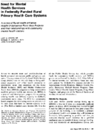 Need for mental health services in federally funded rural primary health care systems