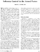 Influenza control in the Armed Forces