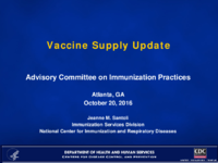Vaccine Supply Update 20161020
