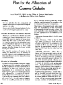 Plan for the allocation of gamma globulin