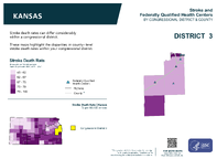 KS Congressional District 03 Stroke and Federally Qualified Health Centers Map 118th Congress