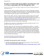 Prevalence of Underweight Among Children and Adolescents Aged 219 Years United States 19631965 Through 20112012
