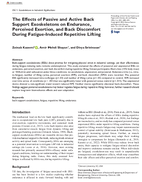 The Effects of Passive and Active Back Support Exoskeletons on Endurance Perceived Exertion and Back Discomfort During FatigueInduced Repetitive Lifting
