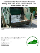 Municipal Solid Waste Collector Dies after Falling from Solid Waste Vehicle Hopper Area